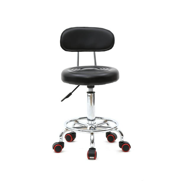Round Shape Adjustable Salon Stool Beauty Barber Tattoo Hairdresser Chairs Black
